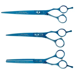 Master Grooming Tool 5200 Blue Titanium Shear Kit 3pc