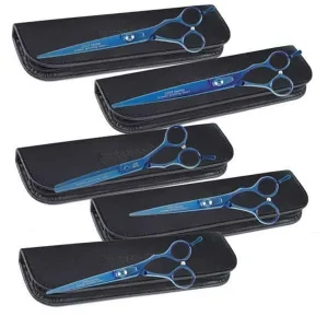 Master Grooming Tools 5200 Series Blue Titanium Shear Kit 5pc
