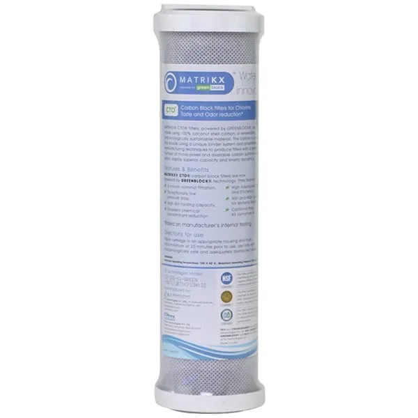 Matrikx +CTO Carbon Block Filter 5 micron, RO Reverse Osmosis 9.75" x 2.5" Cartridge New