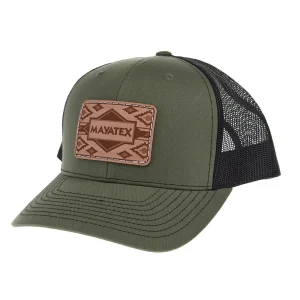 Mayatex Loden and Black Leather Patch Mesh Back Cap