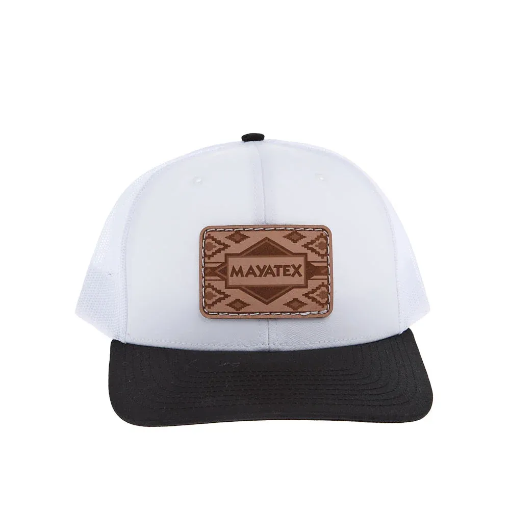 Mayatex White and Black Leather Patch Mesh Back Cap - Image 2