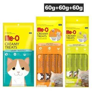 Me O Bonito Creamy, Chicken and Pumpkin and Tuna and Goat Creamy Treat Combo Cat