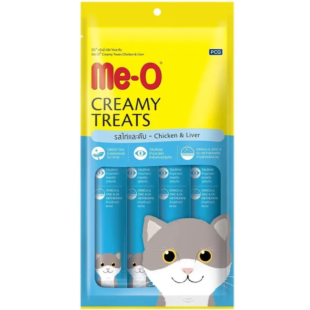 Me O Chicken, Liver, Salmon, Goat, Milk Combo Creamy Treats Cat - Image 2