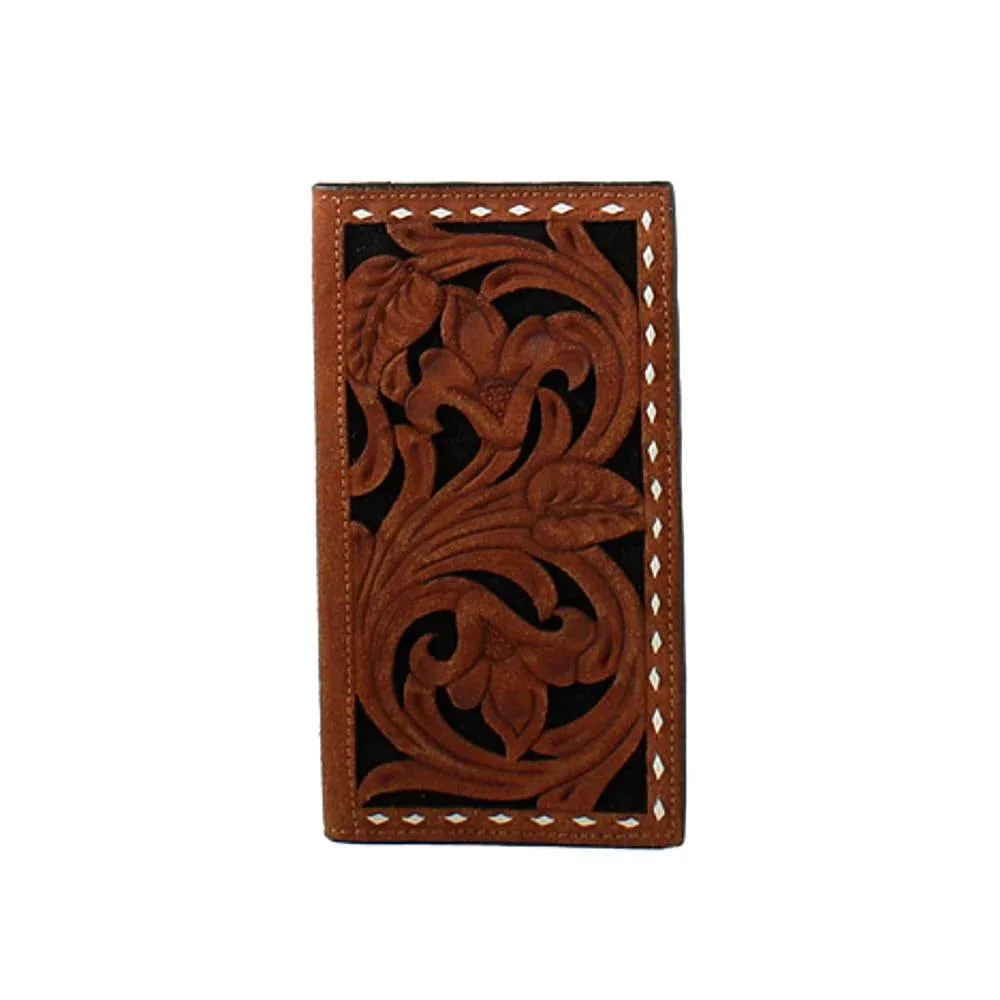 Men's Wallet Floral Filigree Brown