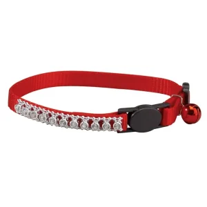 Meow Town Rhinestone Cat Collar Red