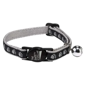 Meow Town TwoTone Pawprint Collar Black