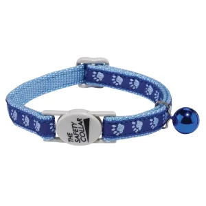 Meow Town TwoTone Pawprint Collar Blue