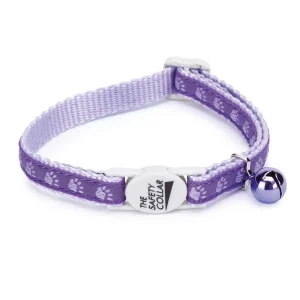Meow Town TwoTone Pawprint Collar Purple