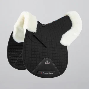 Merino Wool Saddle Pad - GP/Jump Numnah Black/Natural Wool