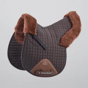 Merino Wool Saddle Pad - GP/Jump Numnah Brown/Brown Wool