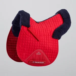 Merino Wool Saddle Pad - GP/Jump Numnah Red/Navy Wool
