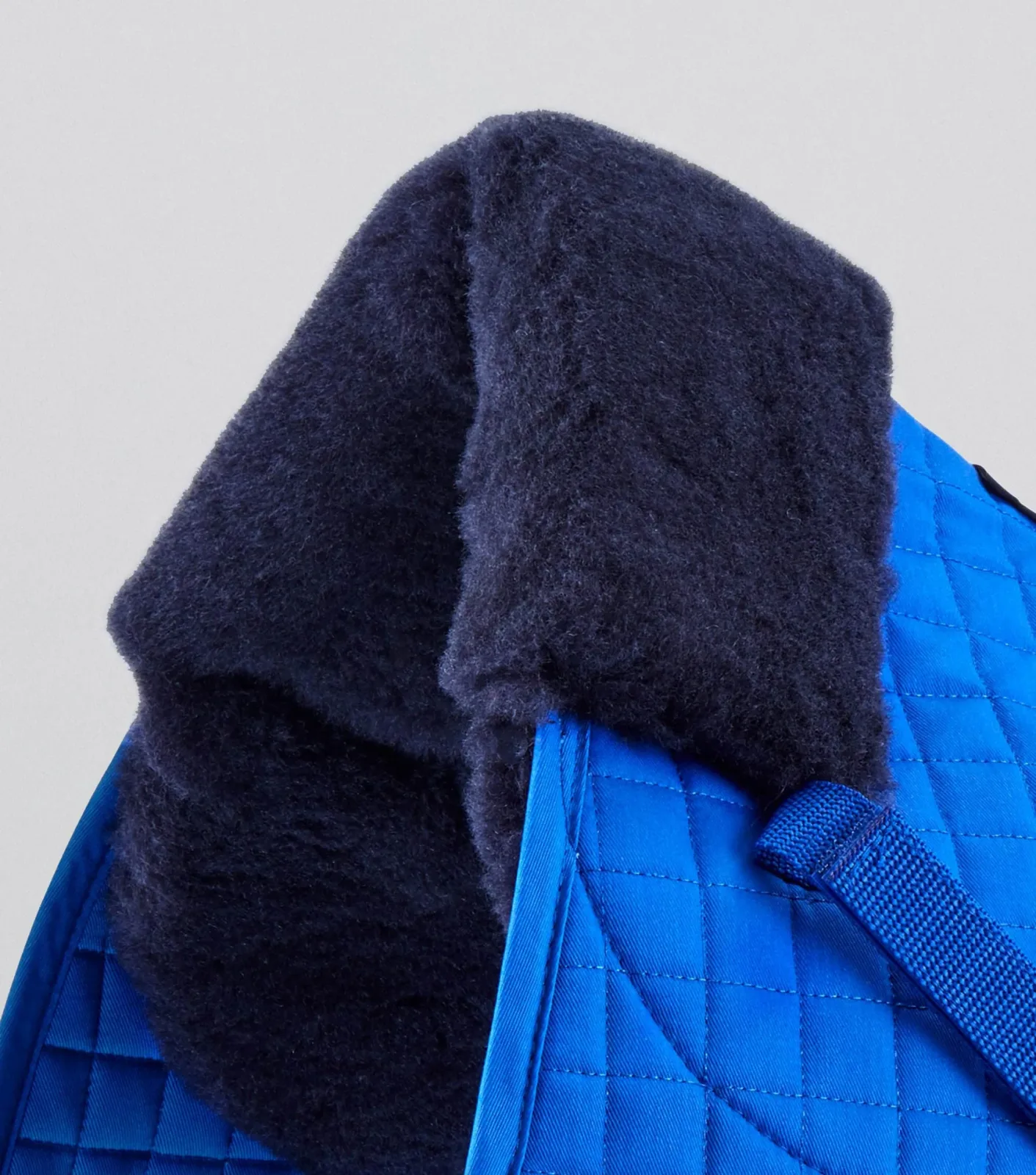 Merino Wool Saddle Pad - GP/Jump Numnah Royal Blue/Navy Wool - Image 2