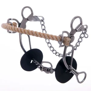Merrill Bits Twisted Wire Dog Bone Roller Combination Gag Bit