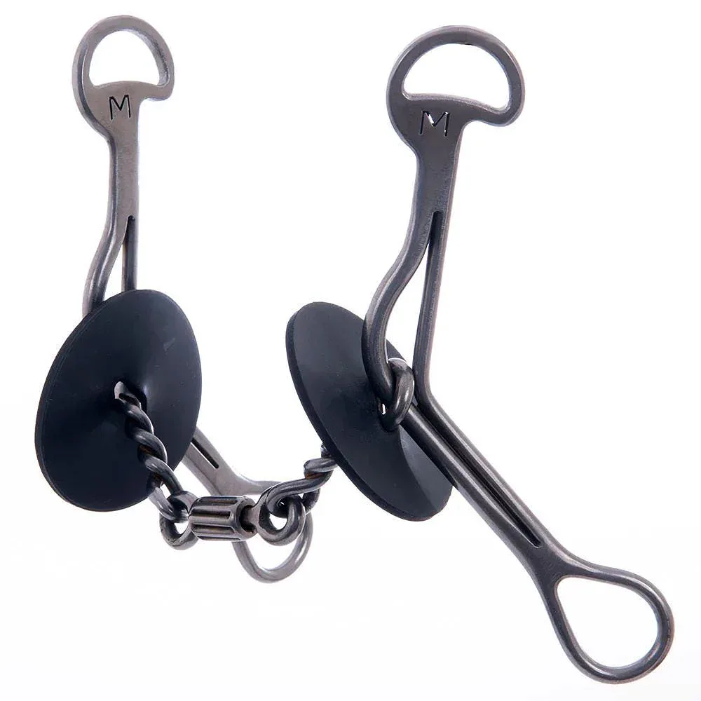Merrill Bits Twisted Wire Dog Bone Roller Medium Gag Bit