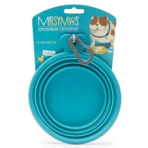 Messy Mutts Silicone Collapsible Dog Bowl Blue Medium