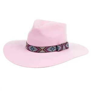 M&F Girls Pinch Front Pink Fashion Hat 3 1/2` Brim