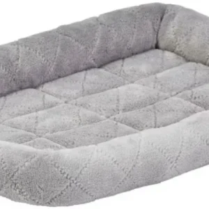 MidWest Quiet Time Deluxe Diamond Stitch Pet Bed Gray for Dogs