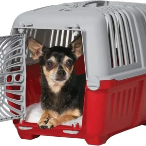 MidWest Spree Plastic Door Travel Carrier Red Pet Kennel