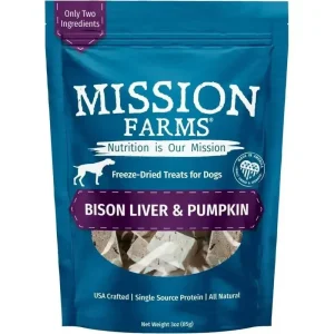 Mission Farms Bison Liver Freeze-Dried Dog Treats 3oz