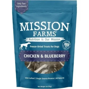 Mission Farms Chicken & Blueberry Freeze-Dired Dog Treats 3oz