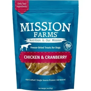 Mission Farms Chicken & Cranberry Freeze-Dried Dog Treats 3oz