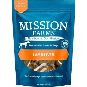 Mission Farms Freeze Dried Lamb Liver Dog Treats 3oz