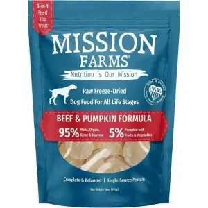 Mission Farms Grass-Fed Beef & Pumpkin Freeze-Dried Dog Food 14oz