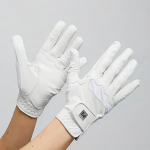 Mizar Ladies Leather Competition Riding Gloves White