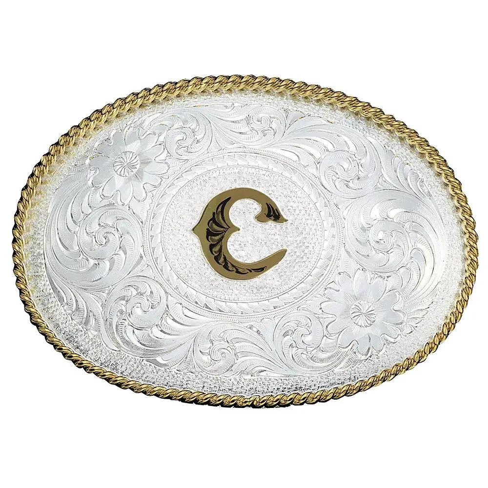 Montana Silversmiths Medium 'C' Initial Buckle