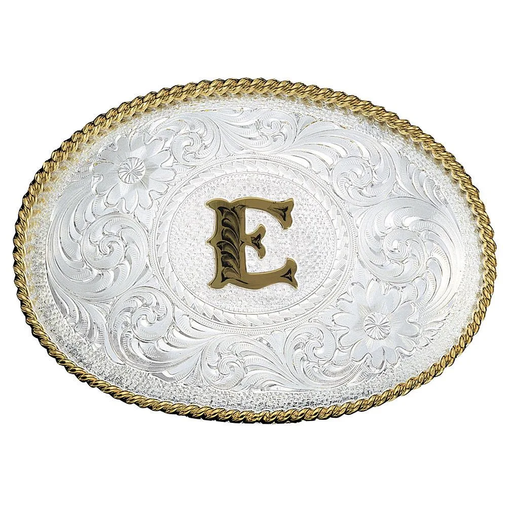Montana Silversmiths Medium 'E' Initial Buckle