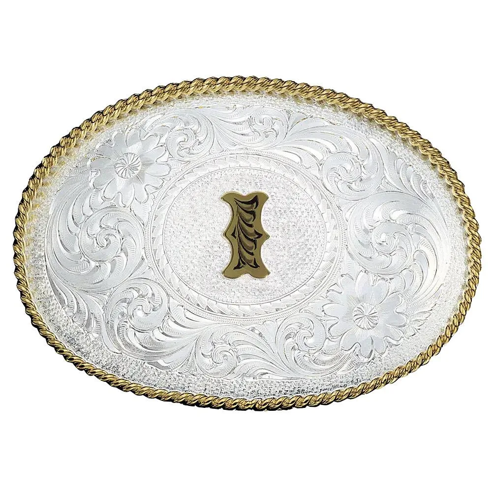 Montana Silversmiths Medium 'I' Initial Buckle