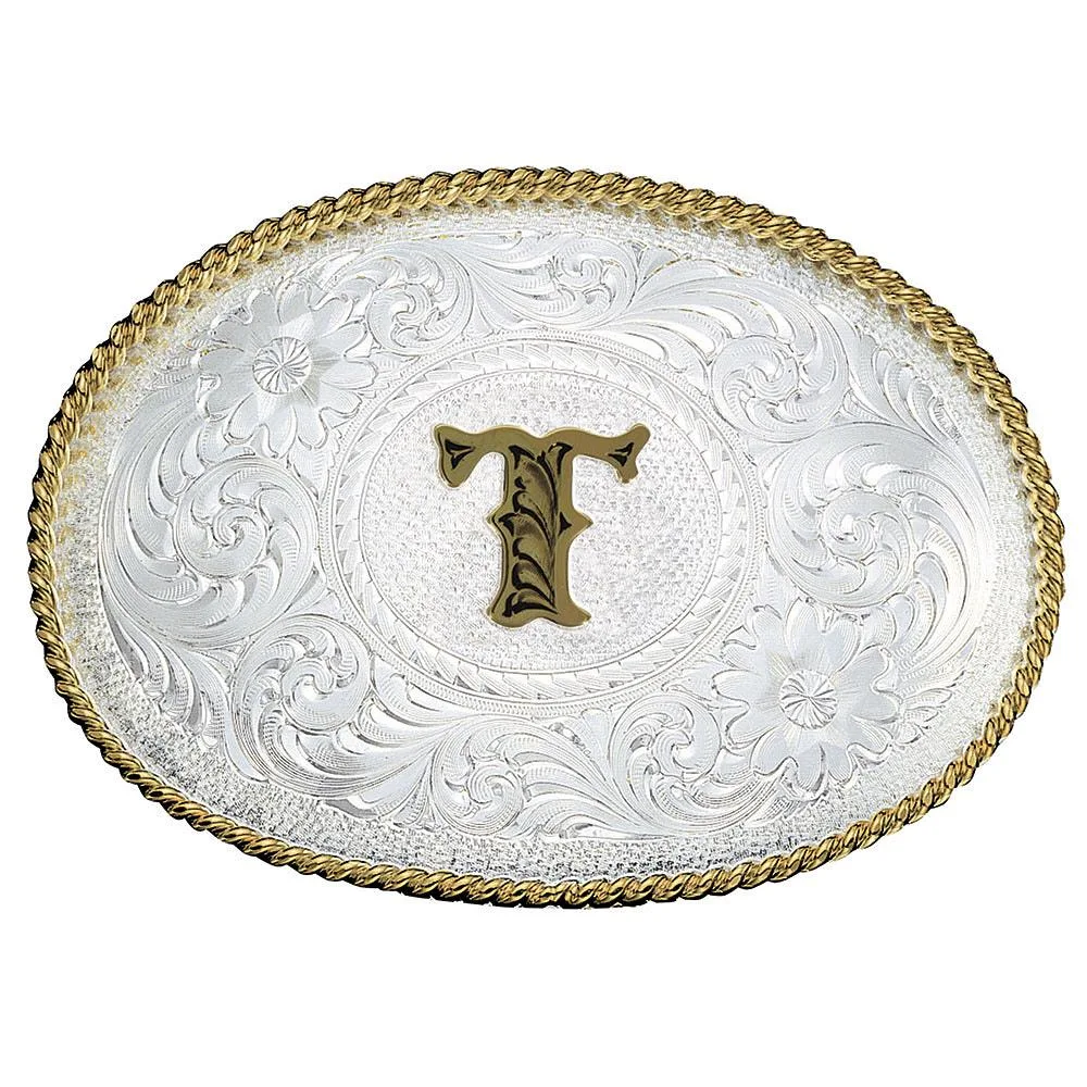 Montana Silversmiths Medium 'T' Initial Buckle
