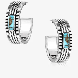 Montana Silversmiths Turquoise Sky Hoop Earrings