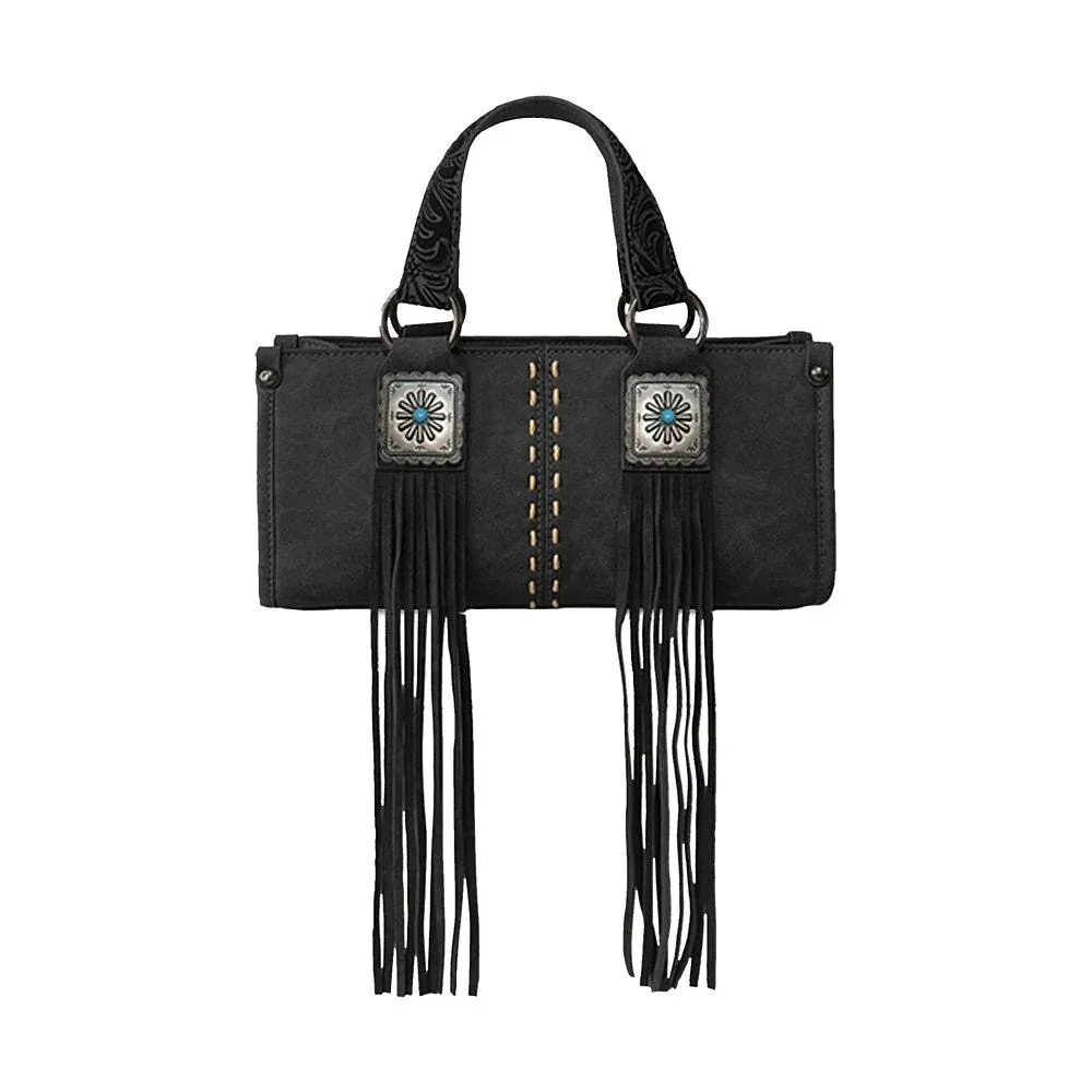 Montana West ern Fringe Concho Black Mini Bag
