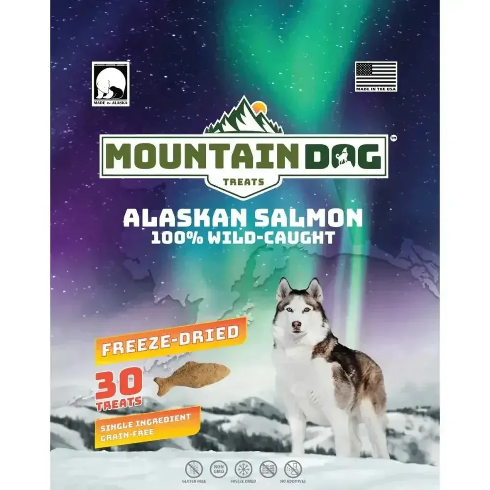 Mountain Dog Treats All Natural Freeze-Dried Salmon Treats for Dogs – Large