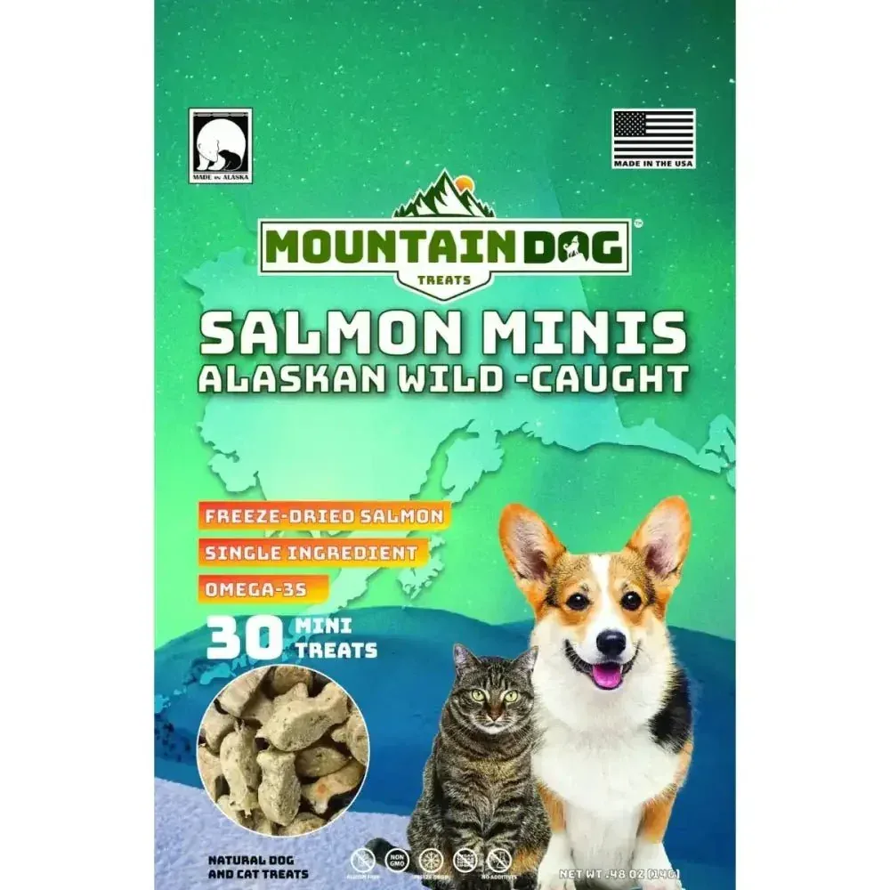 Mountain Dog Treats Freeze-Dried Alaskan Salmon Dog & Cat Treat Minis