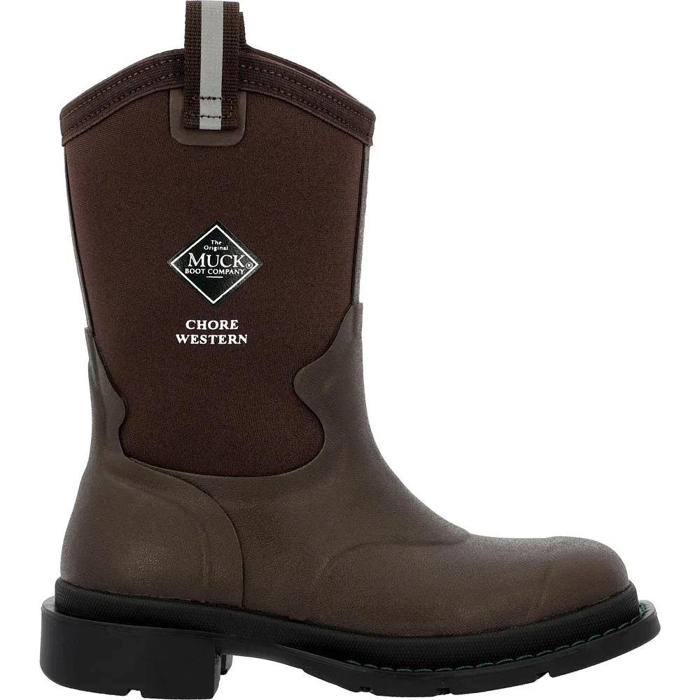 Muck Youth Chore Western Dark Brown Square Toe Rubber Boot - Image 2