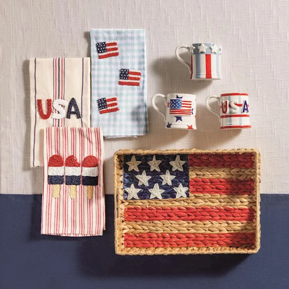 Mud Pie American Flag Glass Plate - Image 2
