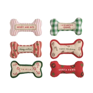 Mud Pie Assorted Embroidered Dog Bone Toy