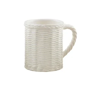 Mud Pie Basketweave Stoneware Textured Braid Mug