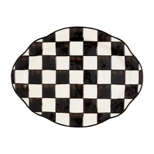 Mud Pie Black and White Check Platter