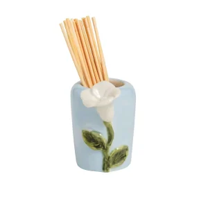 Mud Pie Blue Base Flower Toothpick Caddy