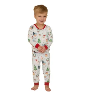 Mud Pie Boy's Blue Christmas PJ Set