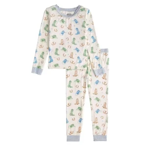 Mud Pie Boy's Cowboy Boot PJ Set