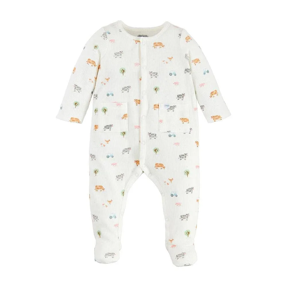 Mud Pie Boys Ditsy Farm Print Sleeper