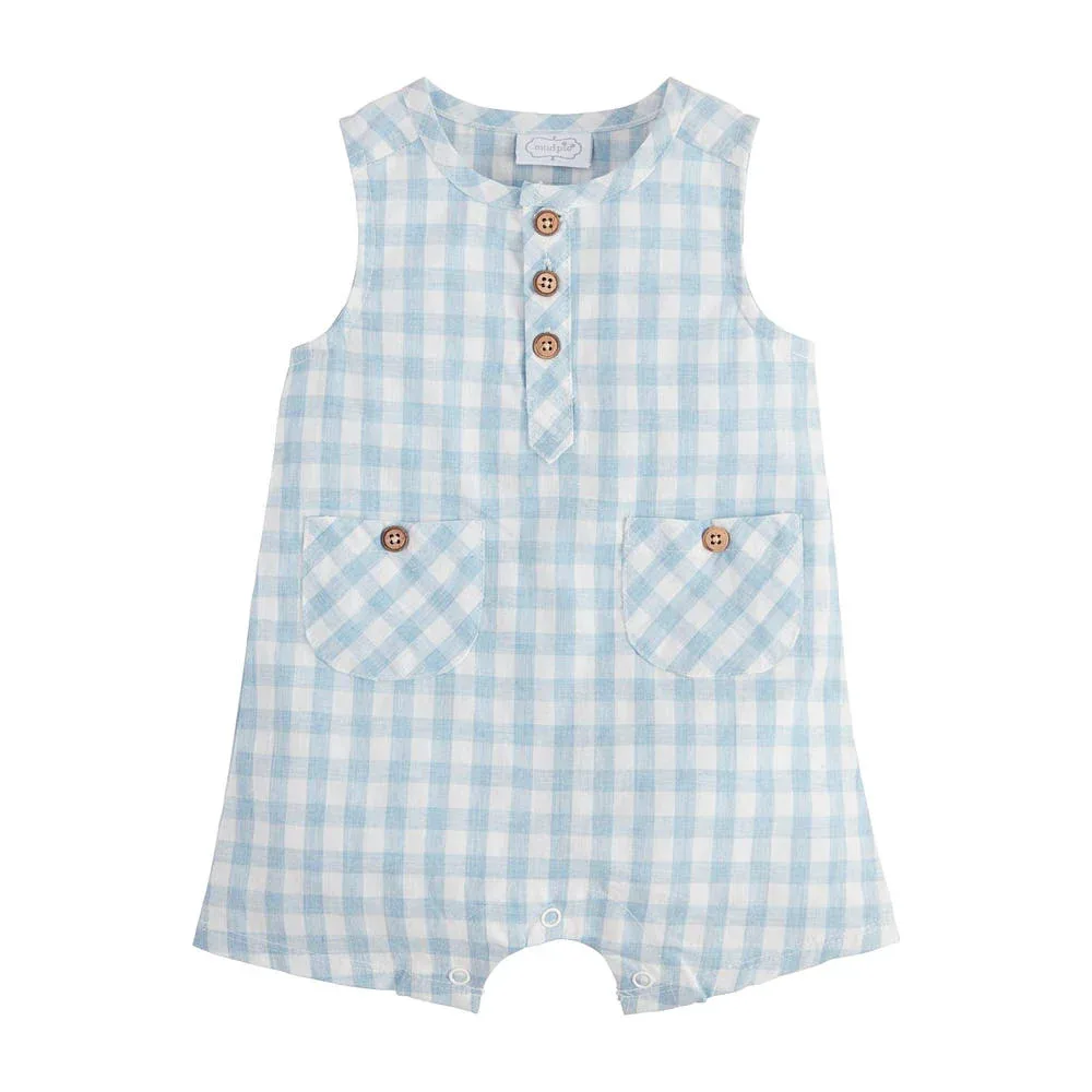 Mud Pie Boys Gingham Shortall - Image 2