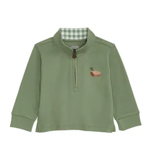 Mud Pie Boy's Green Mallard Quarter Zip Up