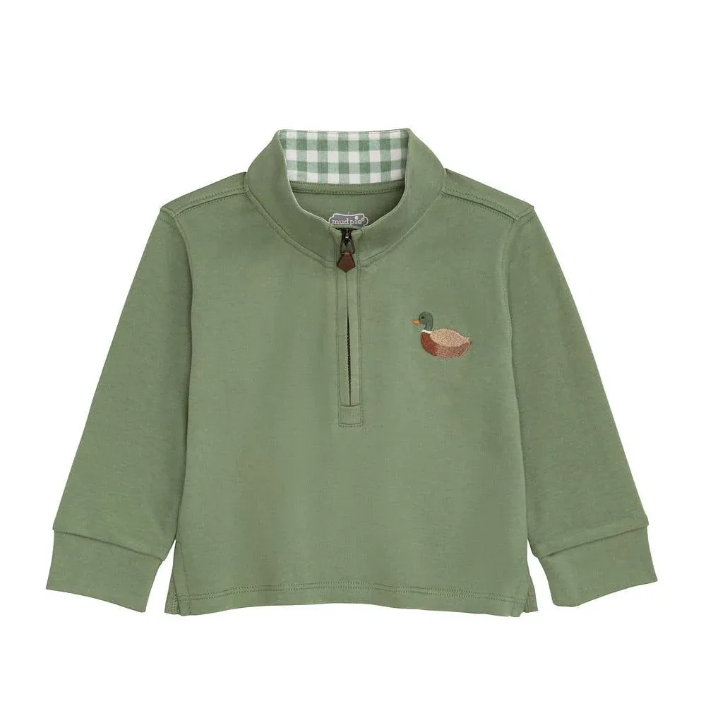 Mud Pie Boy's Green Mallard Quarter Zip Up