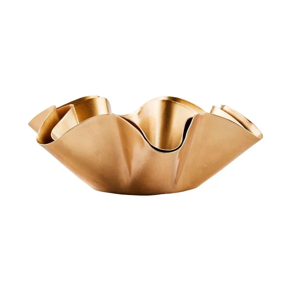 Mud Pie Brass Ruffle Bowl Set