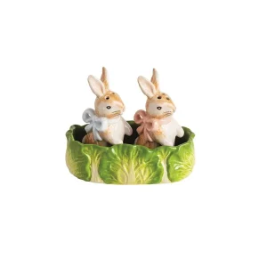 Mud Pie Bunny Salt/Pepper Set